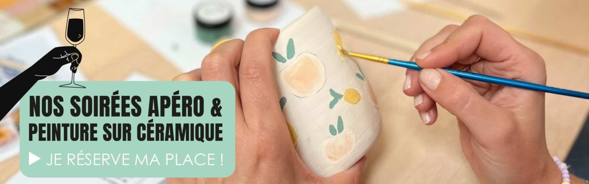 Apéro et peinture sur céramique
